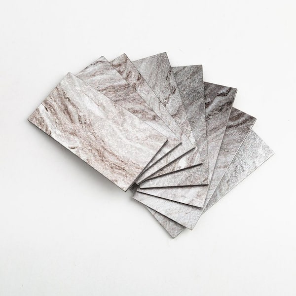 Yipscazo Subway Collection Silvery 3 in. x 6 in. PVC Peel and Stick Tile (4 sq. ft./32-Sheets)