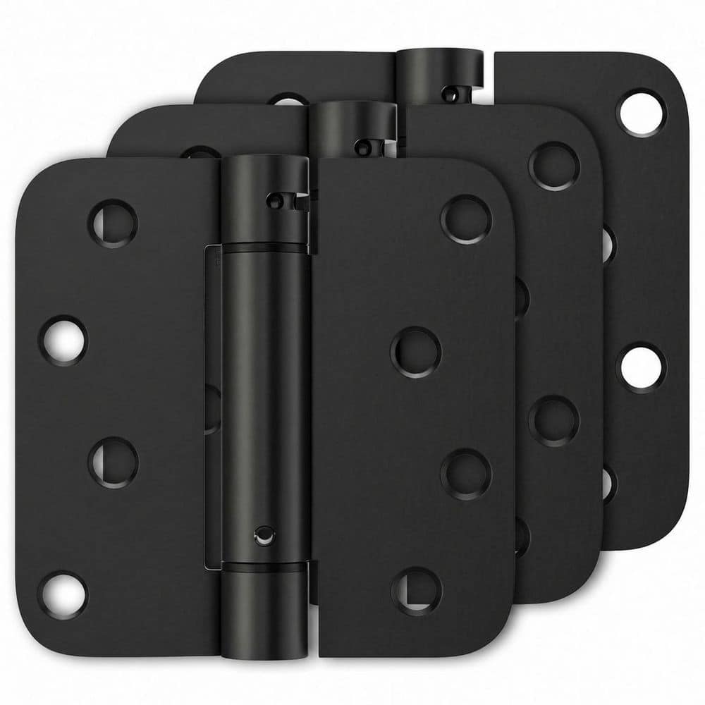 4 in Matte Black Self-Closing Metal Door Hinges, 5/8 in Radius Corners, 3-Pack for Left or Right Hand Doors price history on PriceWatchPro