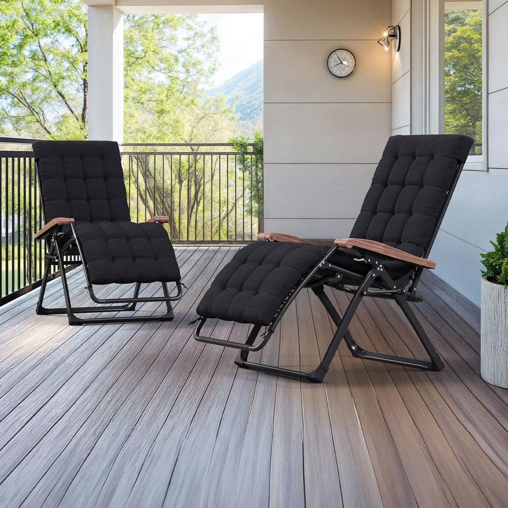 PURPLE LEAF Oversized Zero Gravity 2 Piece Metal Outdoor Chaise
