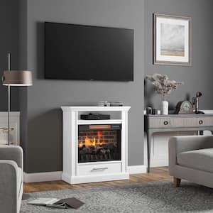Haswell 30.75 in. Freestanding Electric Fireplace TV Stand in White