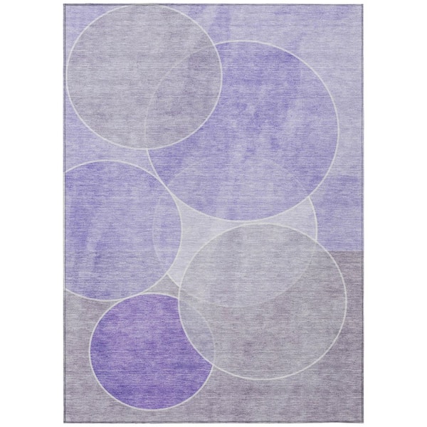 Chantille Machine Washable Indoor/Outdoor Abstract ACN2746 Lavender 8 ft. x 10 ft. Area Rug
