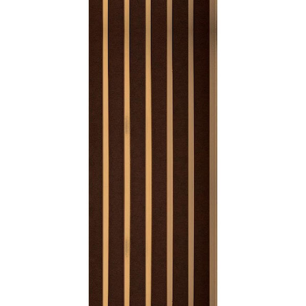 Large Slats 1/2 in. x 0.79 ft. x 7.88 ft. Brown Goldline Cocoa Glue-Up Foam Wood Slat Walls (10-Pack)/62.25 sq. ft.