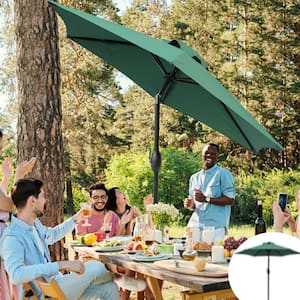 7.5 ft. Aluminum Outdoor Patio Umbrella with Hand Crank Lift in Dark Green