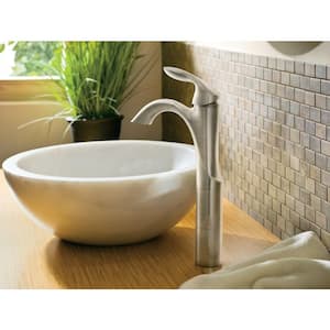 Eva Single-Handle Single Hole High-Arc Bathroom Faucet in Brushed Nickel