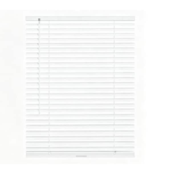 White Aluminum Mini Blinds with 1 in. Slats, Light Adjustment Window Blinds for 27 in. W x 64 in. H Door Windows