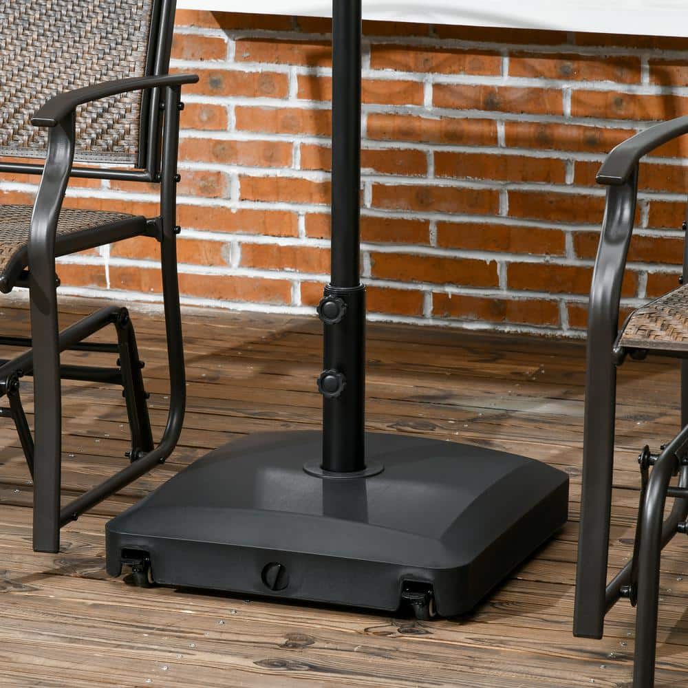 Black Metal Wheeled Patio Umbrella Base Stand