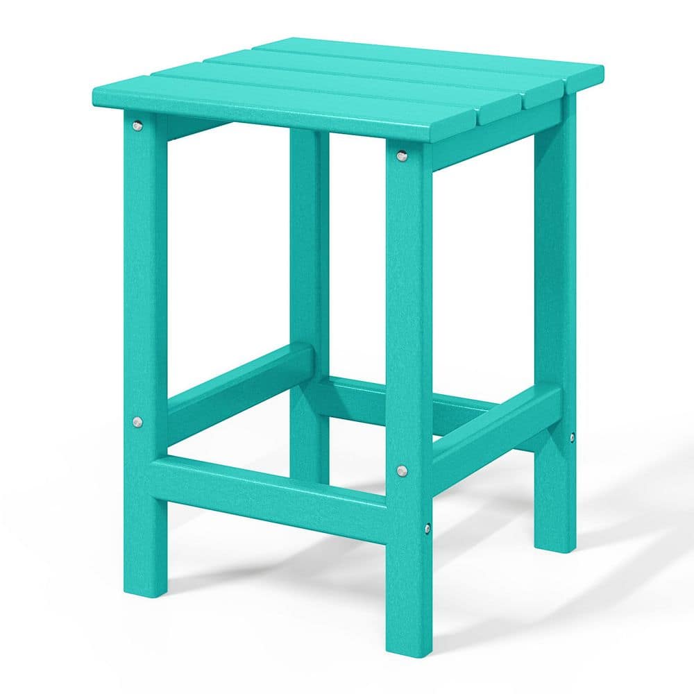 Turquoise HDPE All-Weather Outdoor Patio Side Table