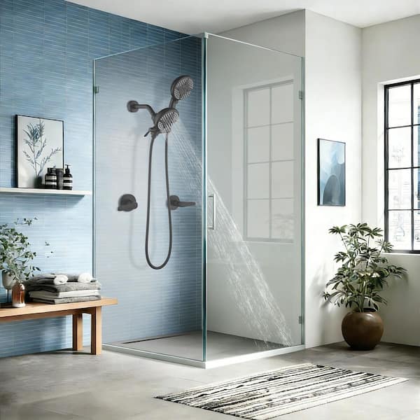 Zalerock Wall Mount 4.72 in. Dual Shower Heads 2-Handle 5-Spray
