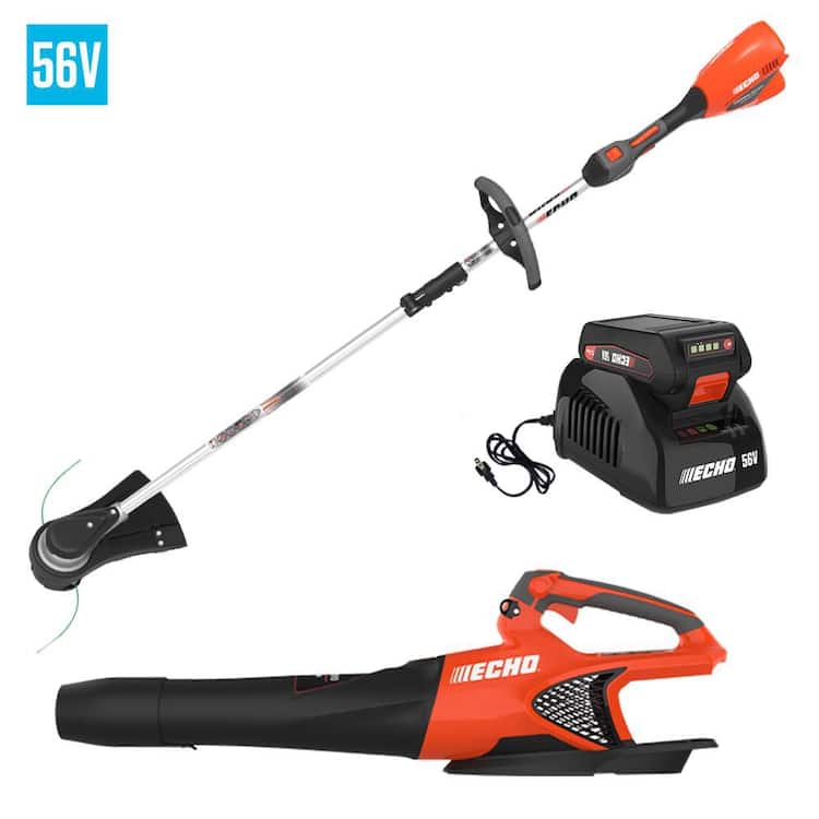 ECHO 56V Cordless Battery 16 in. String Trimmer and 151 MPH 526 CFM Blower Combo Kit w/ 2.5Ah Battery and Charger (2-Tool)