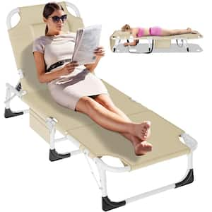 Face Down Tanning Chair with Face Arm Hole, 5-Position Adjustable, Folding Sleeping Bed Cot for Pool Beach Sunbathing