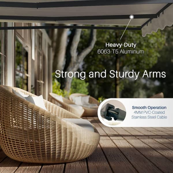 ALEKO 20 ft. Moroccan Polyester Motorized Patio Awning Semi