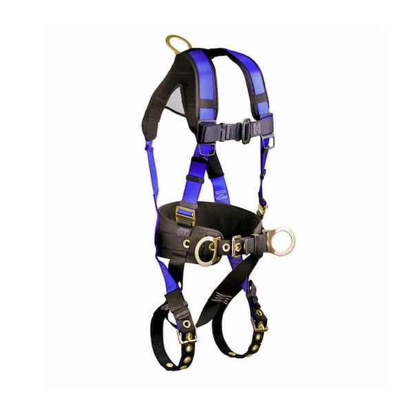 4000 lb. Fall Protection Safety Harness with Quick-Connect Buckles and Ergonomic Padding for Construction Work