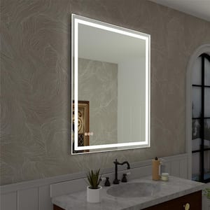 Spring 30 in. W x 36 in. H Rectangular Frameless LED Wall Bathroom Vanity Mirror