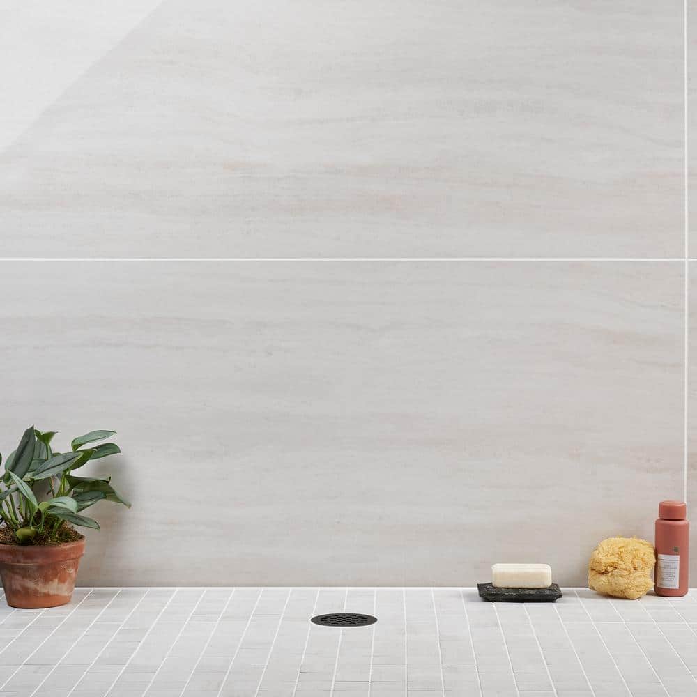 Atlanta Large Format White Polished Porcelain Floor and Wall Tile