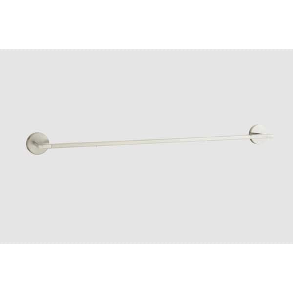 SIGNATURE HARDWARE Drea 24 in. Wall Mounted Towel Bar in Brushed Nickel