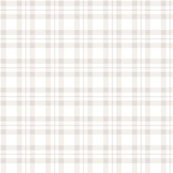 Tiny Tots 2-Collection Greige/White Matte Finish Traditional Plaid Design  Non-Woven Paper Wallpaper Roll