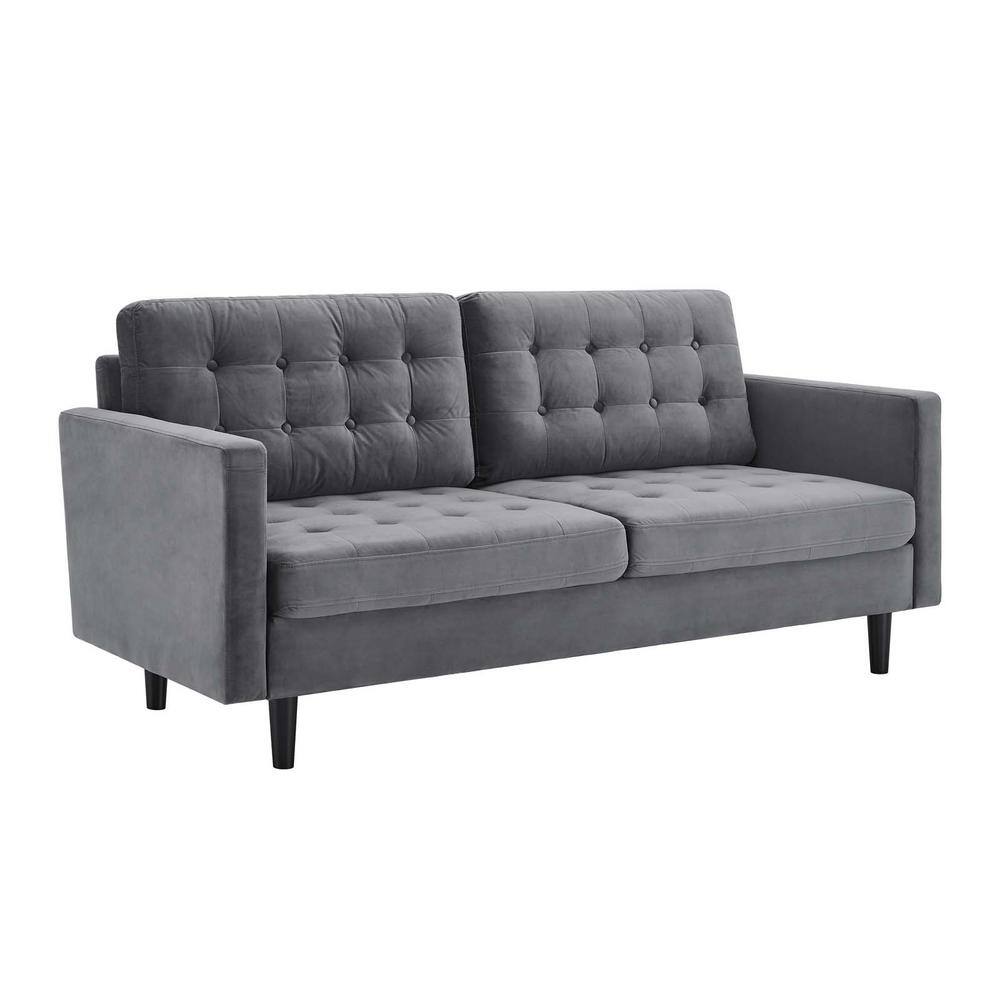 Modway Exalt 75 in. Wide Tufted Squared Arm Performance Velvet Modern ...