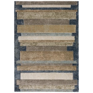 Carmona Abstract Blue 9 ft. 10 in. x 13 ft. 2 in. Area Rug