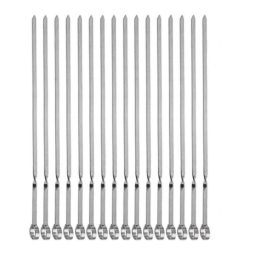 15 Inch Stainless Steel Flat Metal Skewers for Grilling, Reusable BBQ Shish Kabob Skewer Set, Heat Resistant, 16 Pack price history on PriceWatchPro