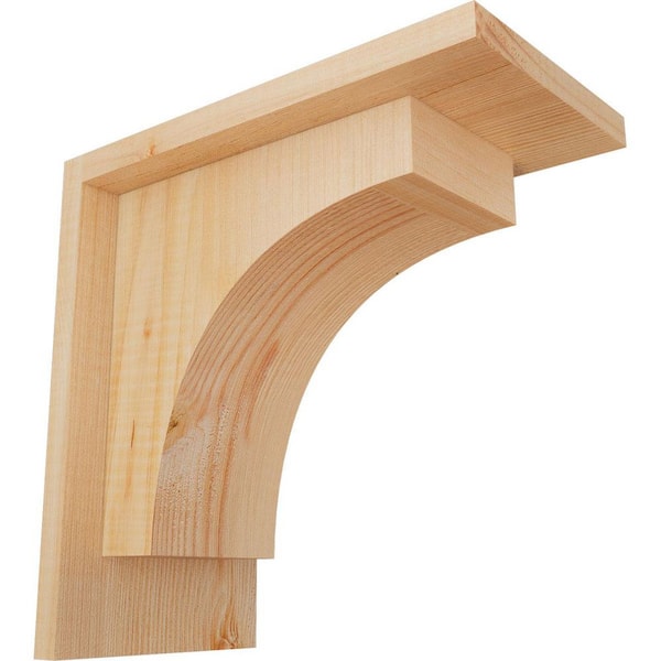 Ekena Millwork 5-1/2 in. x 10 in. x 10 in. Douglas Fir Huntington Smooth Corbel with Backplate