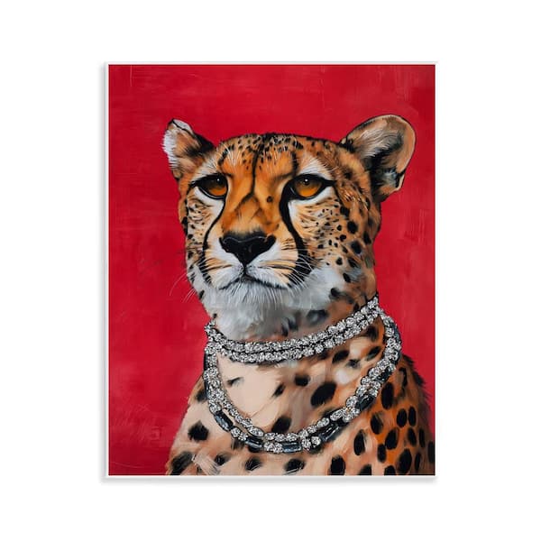 Leopard Royalty with Necklace by Svetlana Aleynikova Unframed Animal Graphic Art Print 14 in. x 11 in.