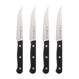 Solution 4.5 in. Stainless steel Full Tang Serrated Steak Knives with Plastic Handle Set of 4