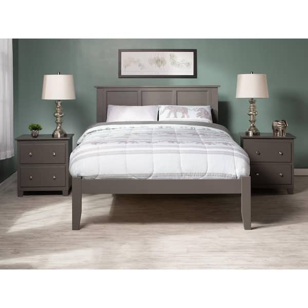 AFI Madison Full Platform Bed with Open Foot Board Grey