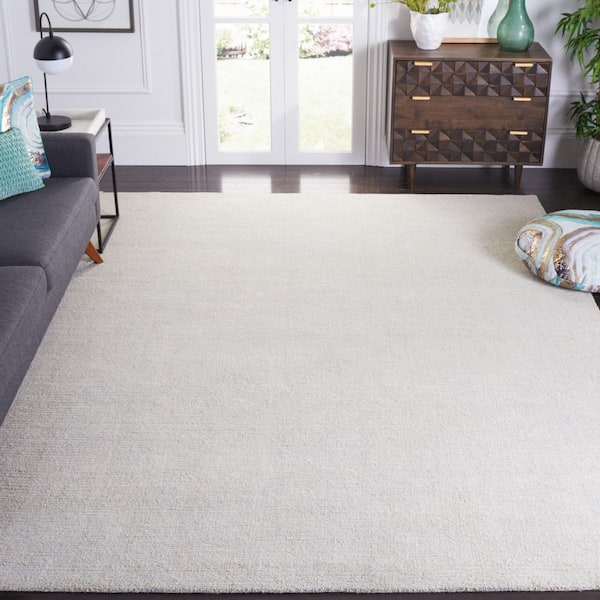 Natural Fiber 8 ft. x 10 ft. Light Blue Solid Color Area Rug