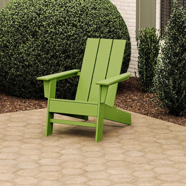 POLYWOOD Grant Park Lime HDPE Plastic Modern Adirondack Outdoor Chair