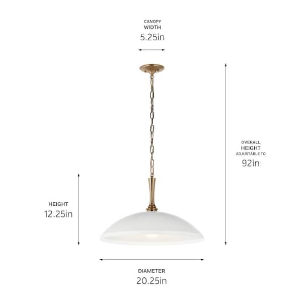 KICHLER Delarosa 20.25 in. 1-Light White Traditional Shaded