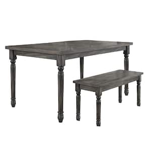 Demi 2-Piece Weathered Gray Wood Dinette Set Seats 2