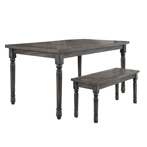 Best Master Furniture Demi 2-Piece Weathered Gray Wood Dinette Set Seats 2