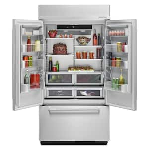 24.2 cu. ft. Built-In French Door Refrigerator in Stainless Steel, Platinum Interior