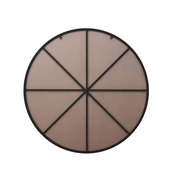 39 in. W x 39 in. H Round Metal Framed Fog Resistant Wall Mount Bathroom Vanity Mirror in Black