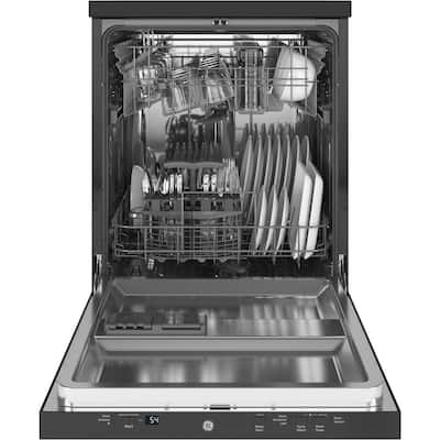 24 in. Black Portable Dishwasher with 12 Place Settings Capacity and 54 dBA