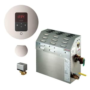 7.5kW Steam Bath Generator with iTempo AutoFlush Round Package in Polished Nickel
