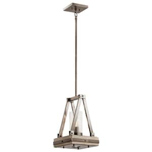 Colerne 2-Light Classic Pewter Farmhouse Candle Kitchen Pendant Hanging Light with Clear Seeded Glass