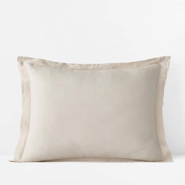 The Company Store Legends Hotel Relaxed Solid Washed Parchment Linen Standard Sham