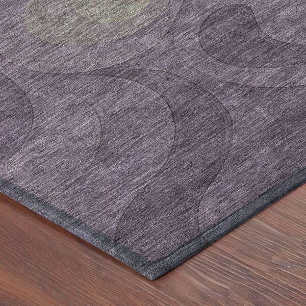 Chantille Machine Washable Indoor/Outdoor Abstract ACN2468 Plum 2 ft. x 7 ft. Runner Rug