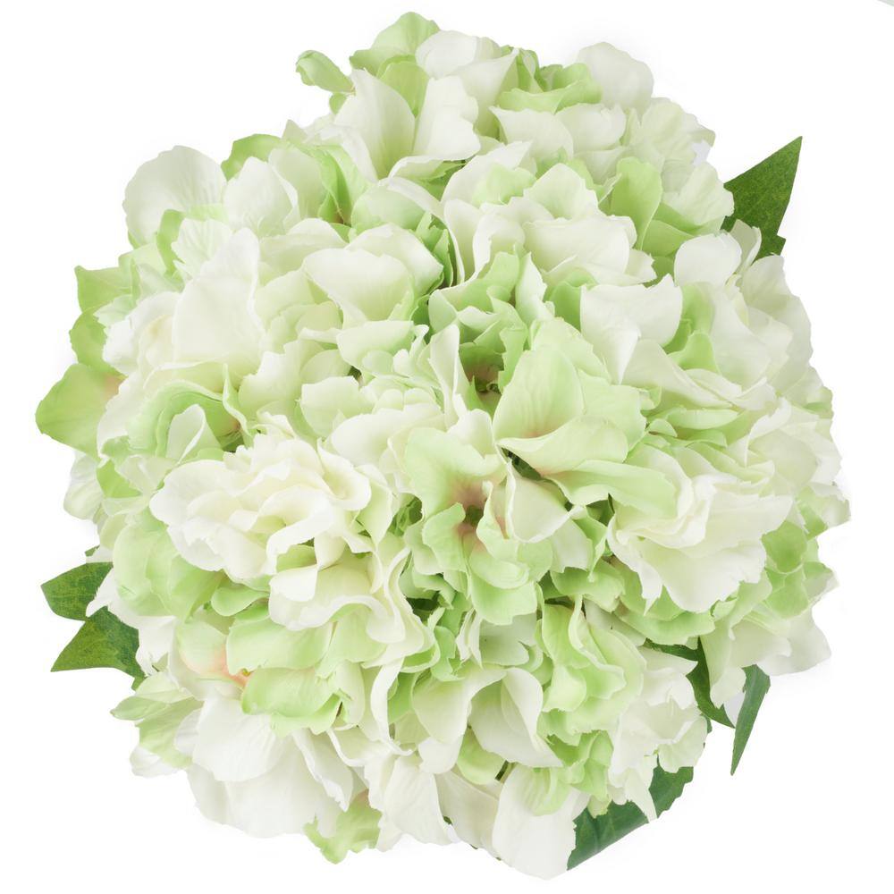Summer Breeze Hydrangea & Rose Faux Topiary in Glass Vase