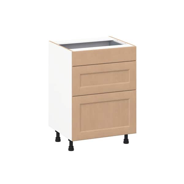 Lakewood 24 in. W x 21.83 in. D x 34.5 in. H Assembled Shaker Bath Drawer Base Kitchen Cabinet in Sugar Cookie