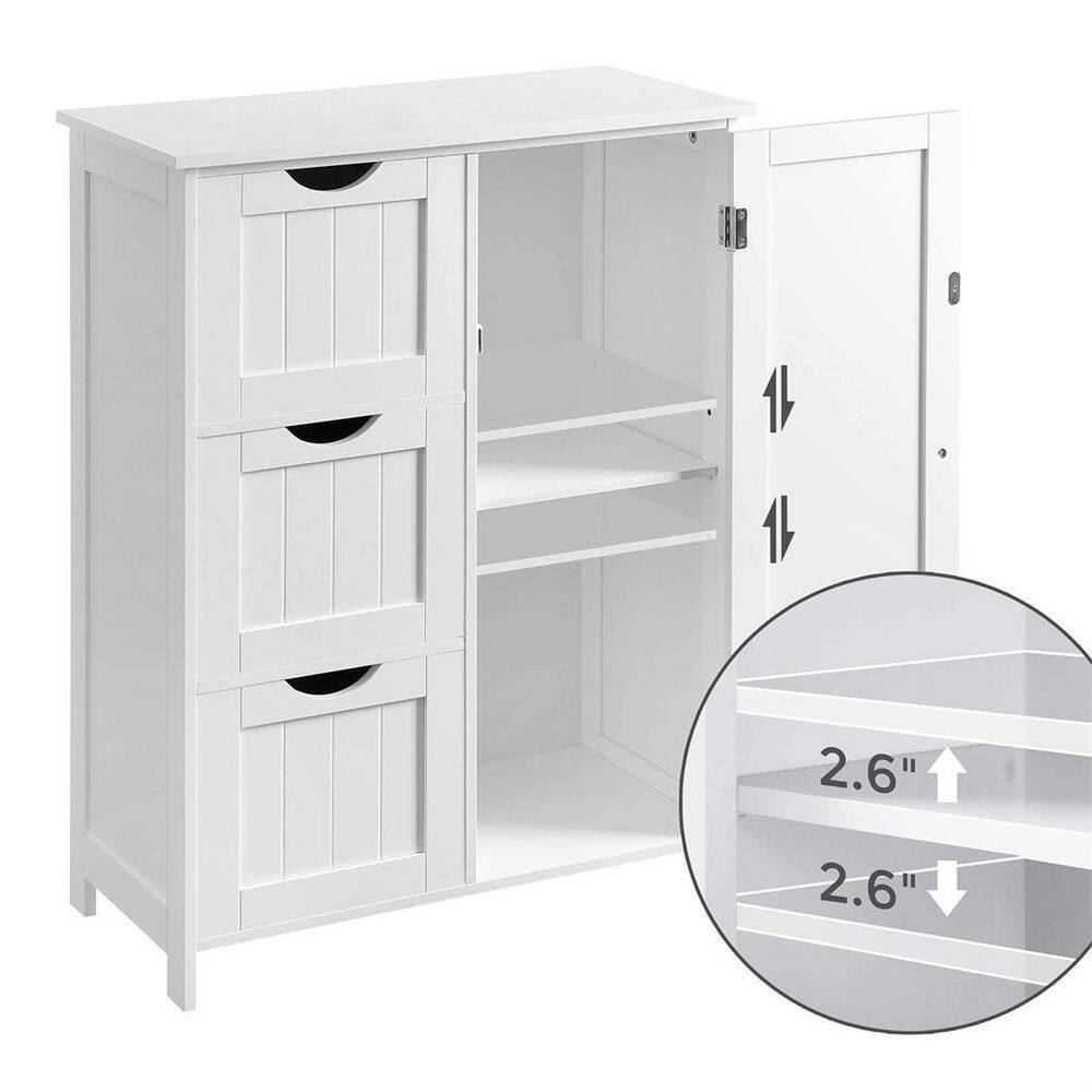 White MDF Living Room Cabinet with Adjustable Shelving
