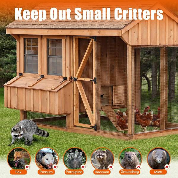 ATENGNES 36 in. x 50 ft. 19-Gauge 1/2 in. Black Vinyl Coated Hardware Cloth Welded Wire Fence Improvement and Chicken Coop
