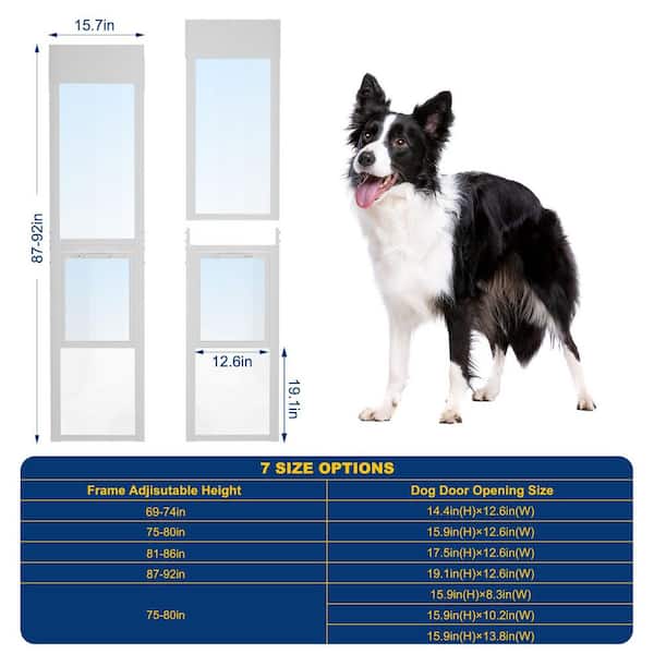 ABORON Dog Door for Sliding Glass Door with Lock Adjustable Height