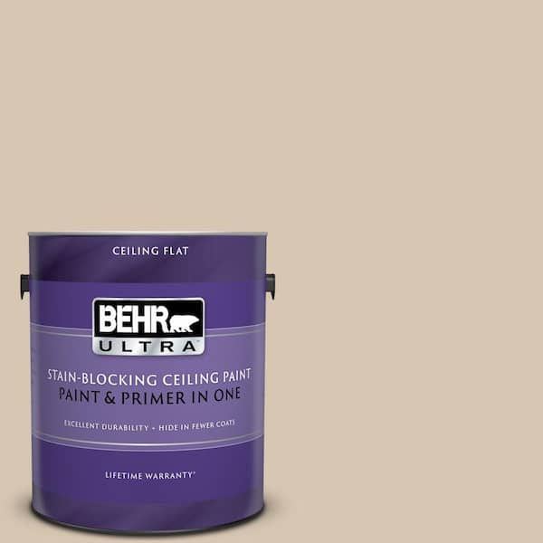 BEHR ULTRA 1 gal. #UL160-16 Parachute Silk Ceiling Flat Interior Paint and Primer in One
