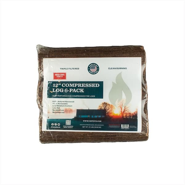 US Stove US Stove 12 in. Compressed Wood Log 6 Pack