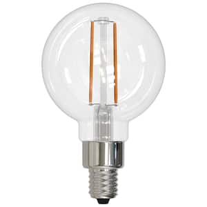 25-Watt Equivalent Dimmable G16 Vintage Edison Clear LED Light Bulb with Candelabra (E12) Base, 2700K, (4-Pack)