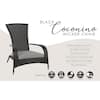 Marketing graphic for the Black Coconino Wicker Chair featuring the product and key features.