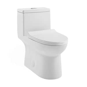 Daxton 1-piece 1.1/1.6 GPF Dual Flush Elongated Toilet in White Seat Included