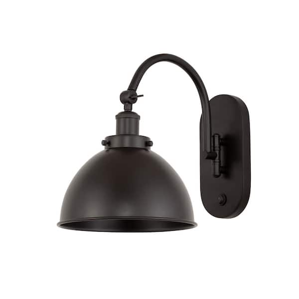 Ballston Urban 1-Light Oil Rubbed Bronze Wall Sconce with Bronze Metal Shade